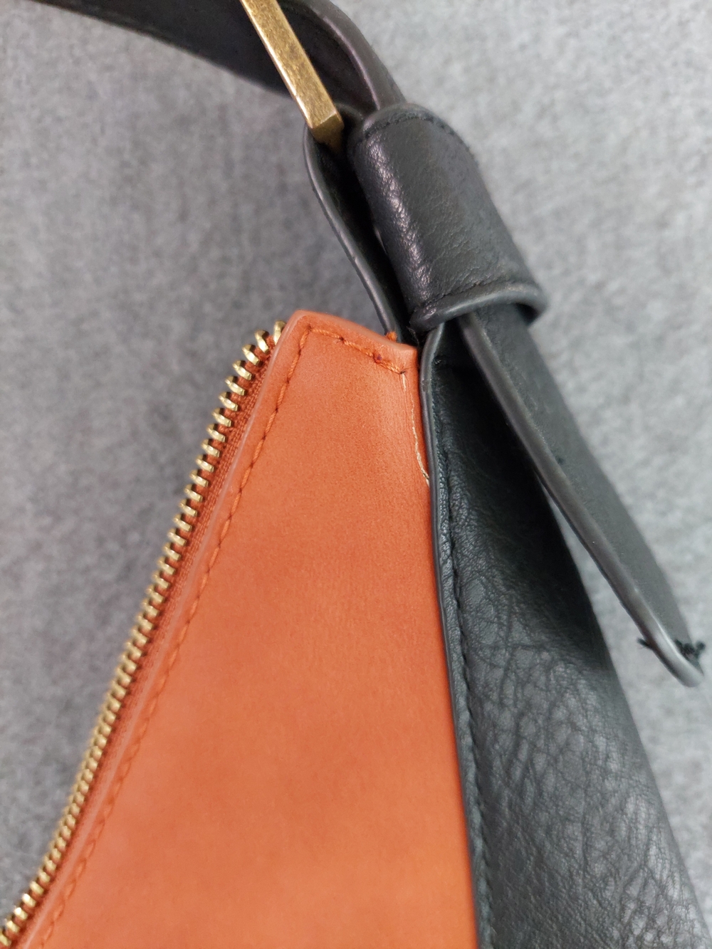Universal Thread Orange & Black Slouchy Hobo Shoulder Bag Gold Tone Hardware - Picture 14 of 15